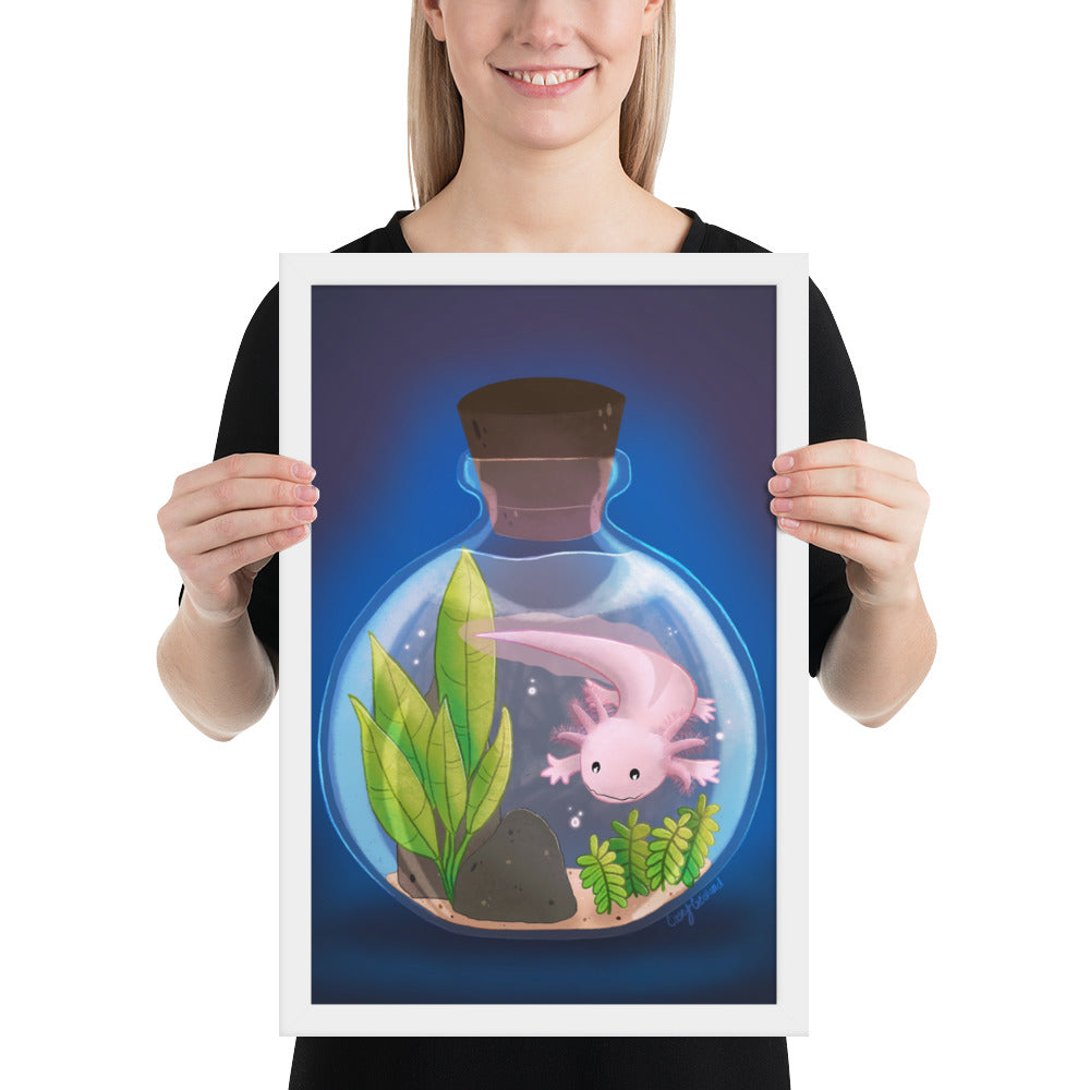 Axolotl in Jar Framed poster