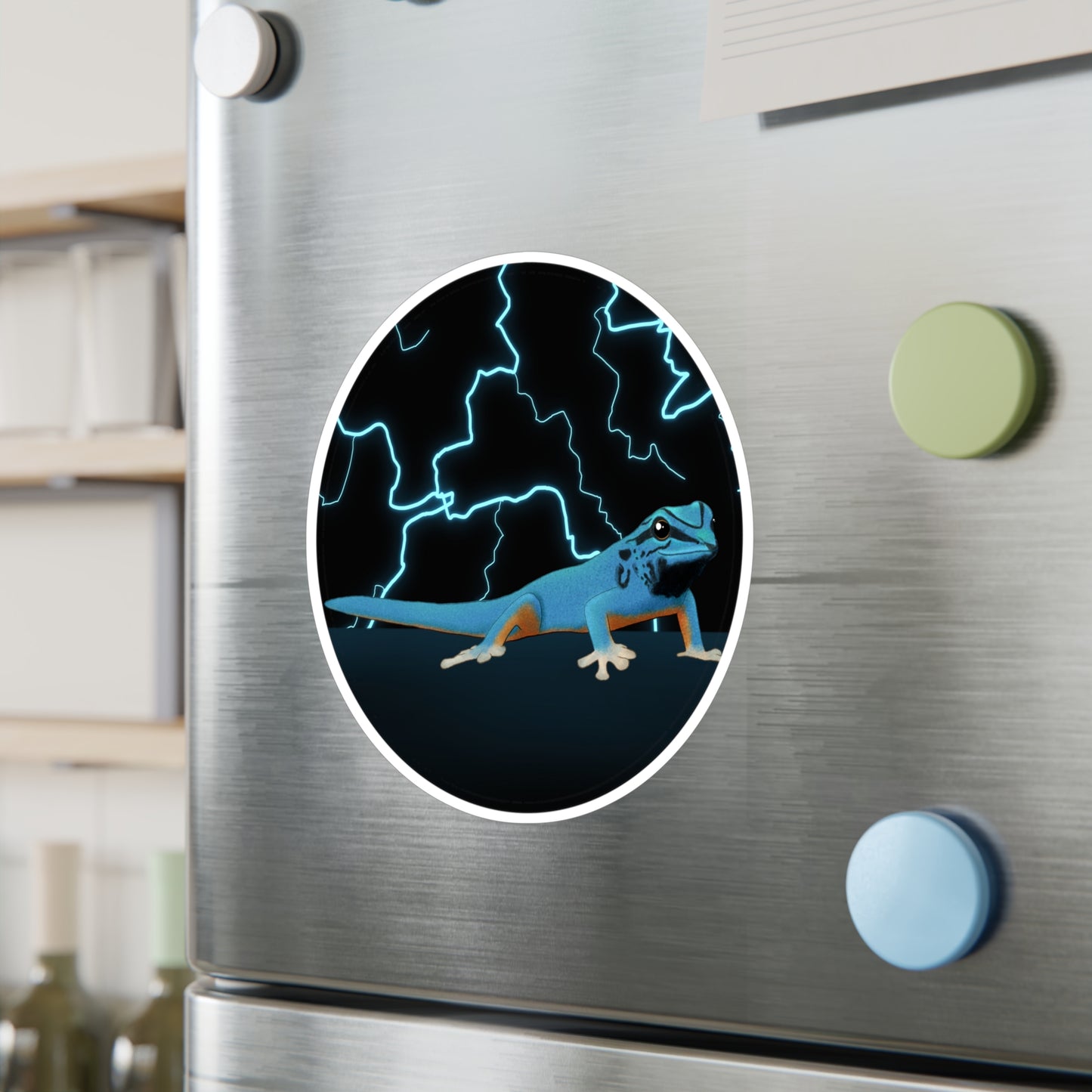 Electric Blur Day Gecko Kiss-Cut Vinyl Decals