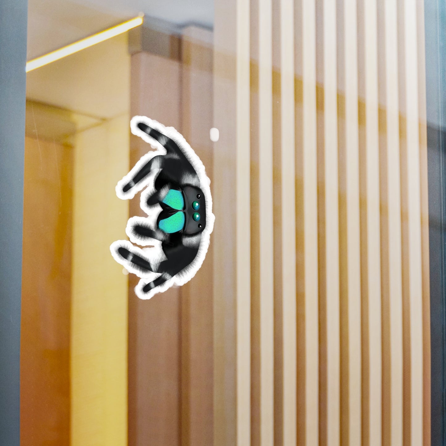 Teal Jumping Spider Kiss-Cut Vinyl Decals