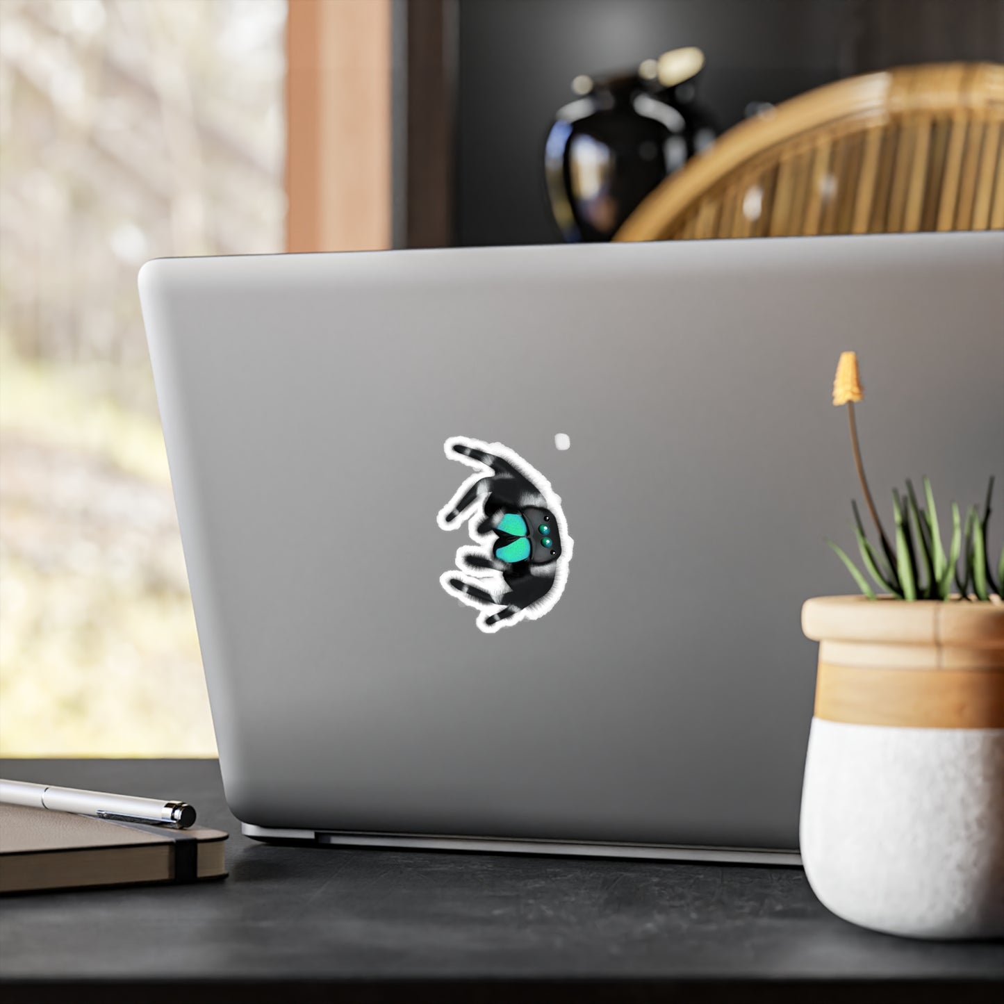 Teal Jumping Spider Kiss-Cut Vinyl Decals