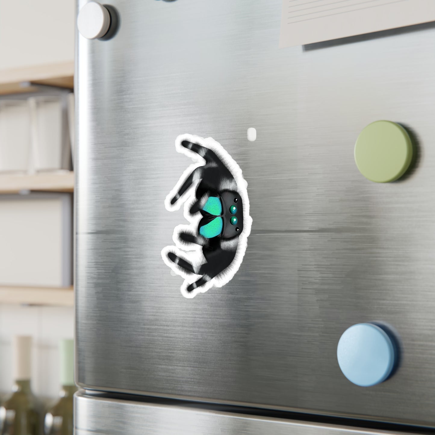 Teal Jumping Spider Kiss-Cut Vinyl Decals