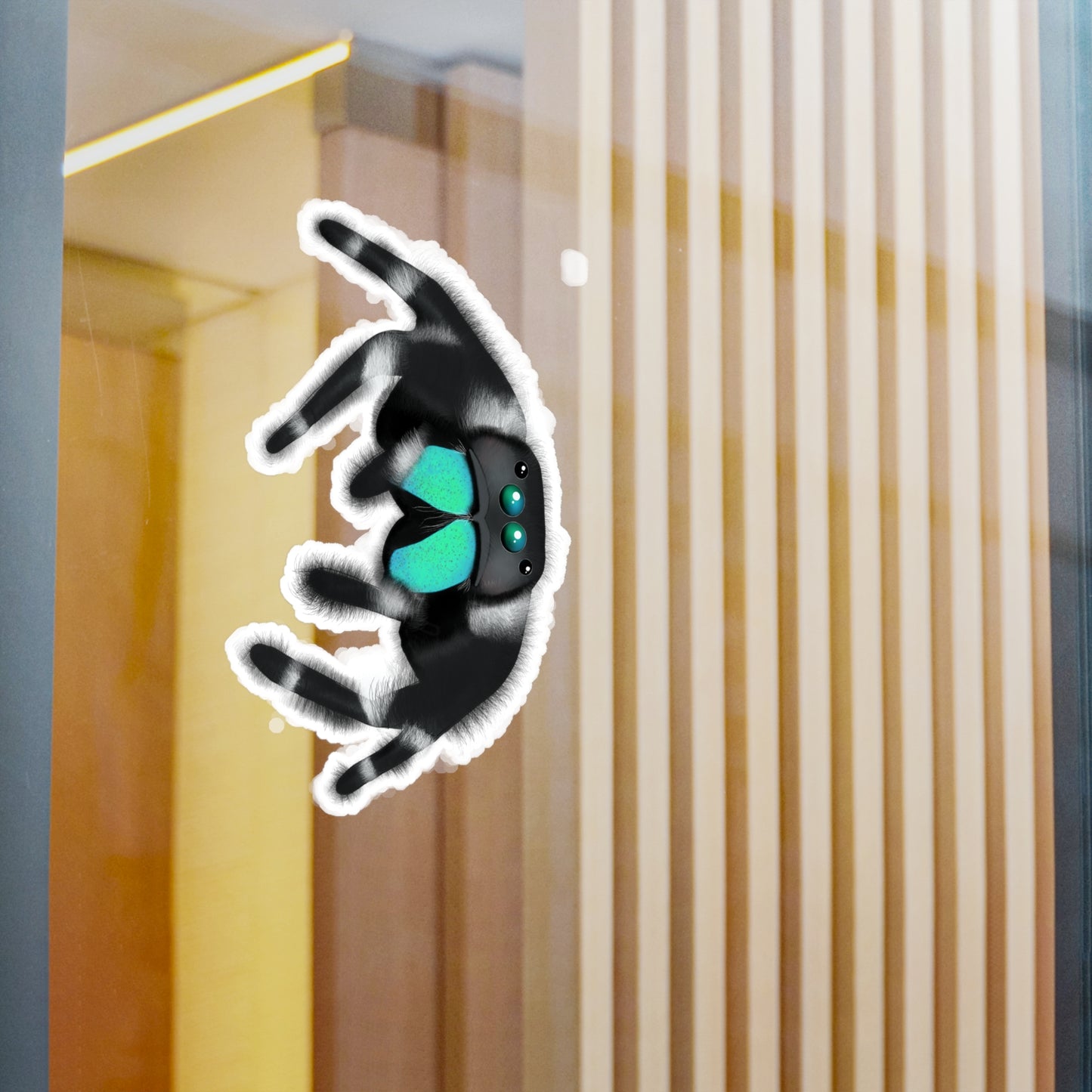 Teal Jumping Spider Kiss-Cut Vinyl Decals