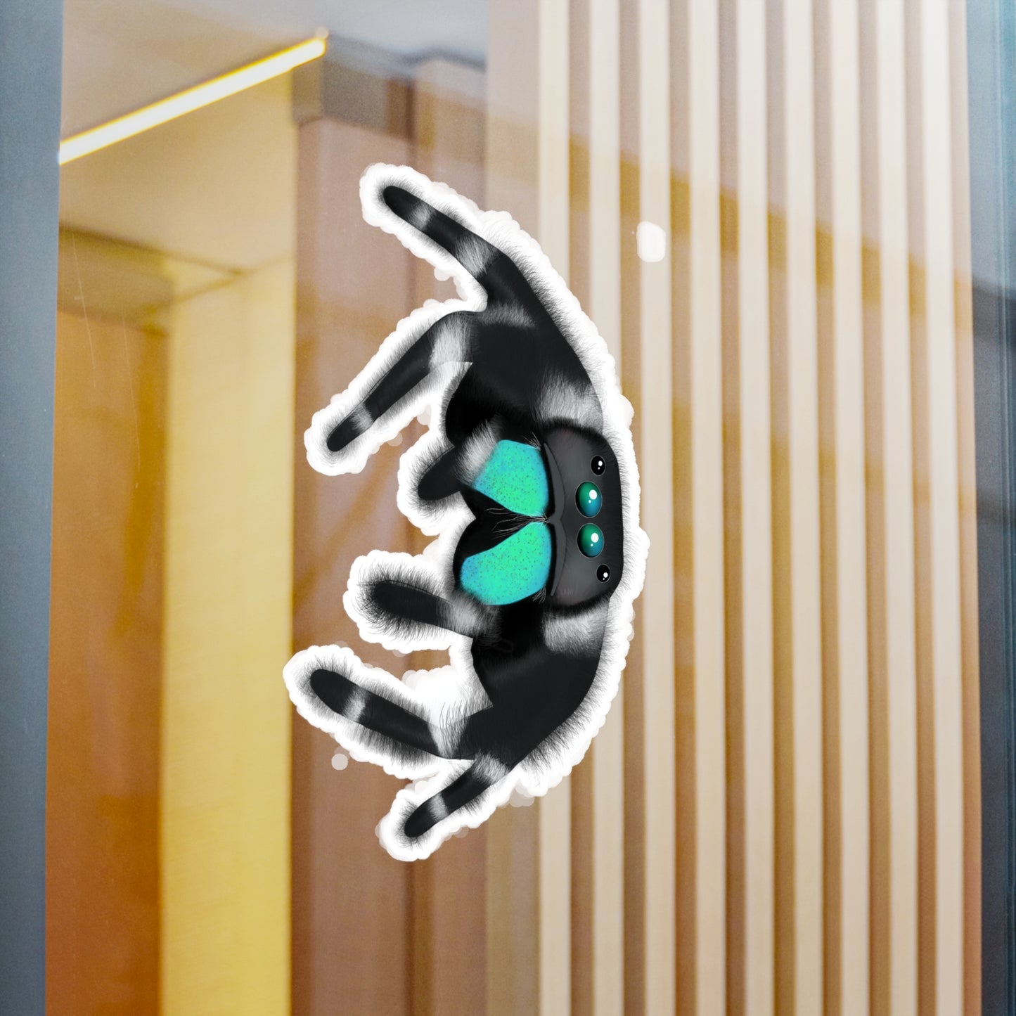 Teal Jumping Spider Kiss-Cut Vinyl Decals