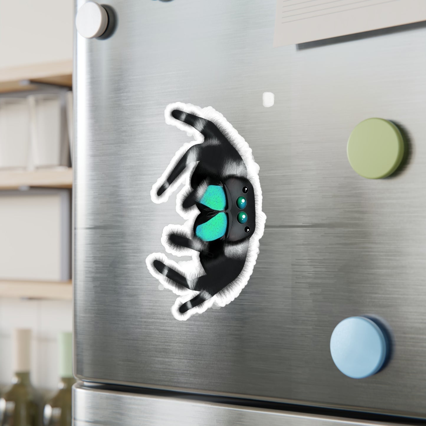 Teal Jumping Spider Kiss-Cut Vinyl Decals
