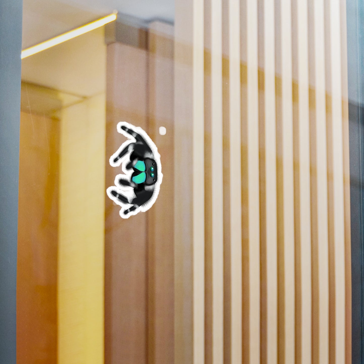 Teal Jumping Spider Kiss-Cut Vinyl Decals