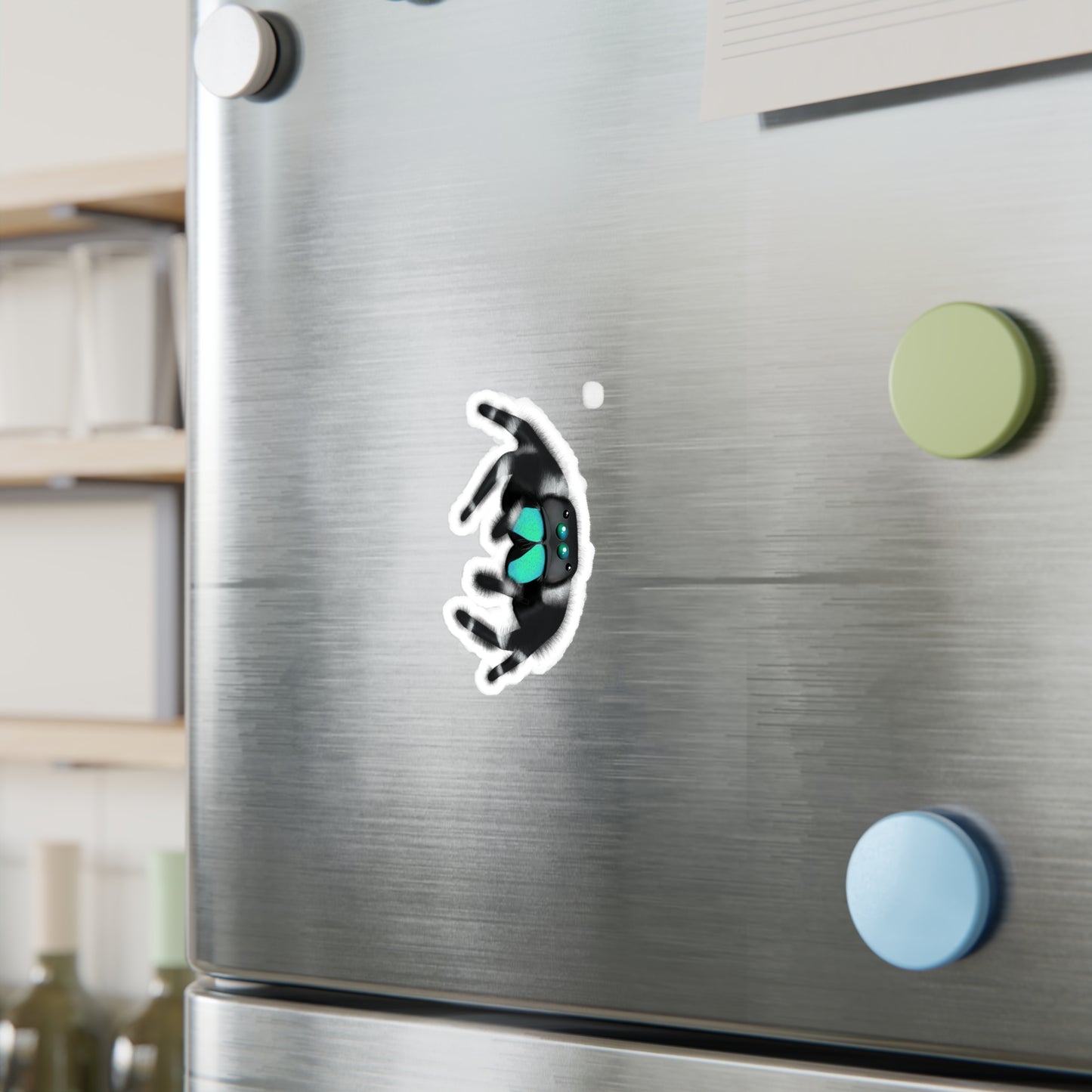 Teal Jumping Spider Kiss-Cut Vinyl Decals
