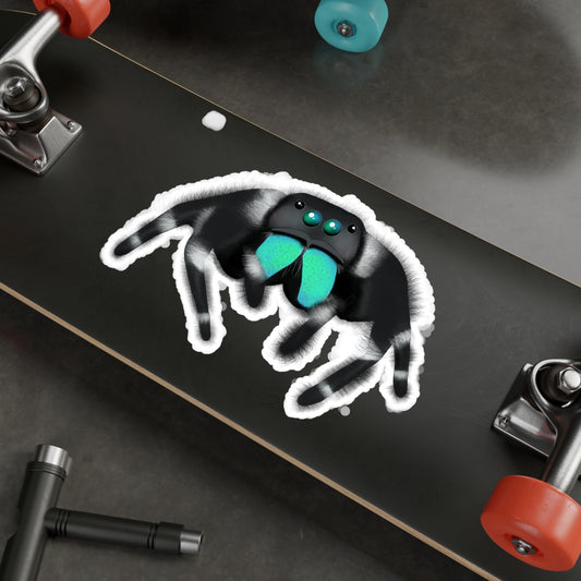 Teal Jumping Spider Kiss-Cut Vinyl Decals