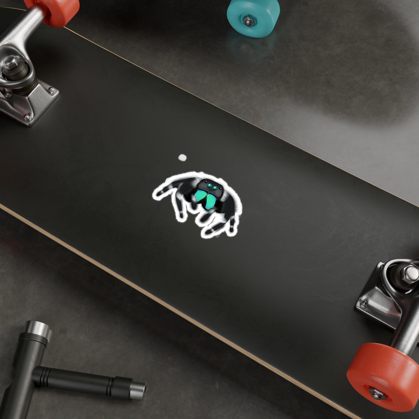 Teal Jumping Spider Kiss-Cut Vinyl Decals
