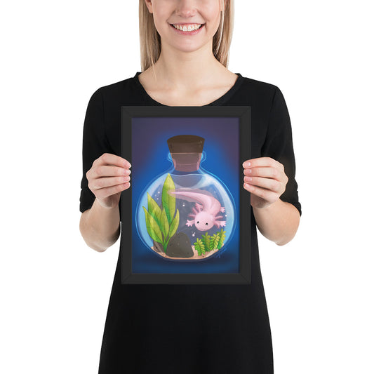Axolotl in Jar Framed matte paper poster