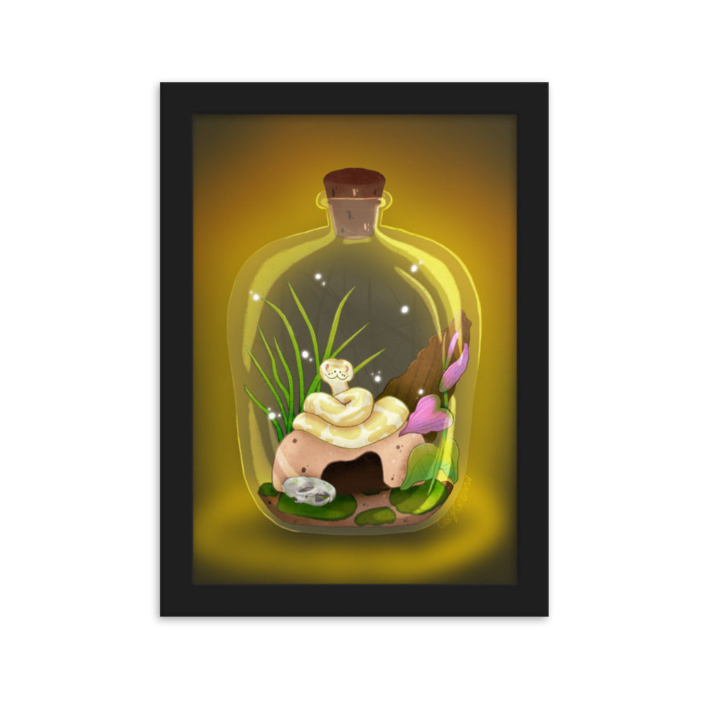 Ball Python in Jar Framed matte paper poster