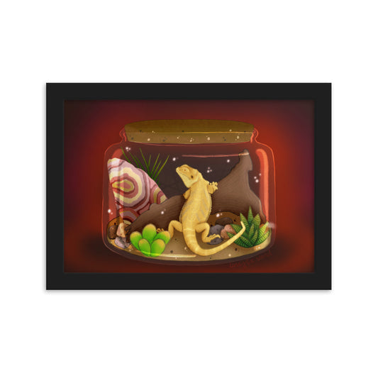 Bearded Dragon in Jar Framed matte paper poster