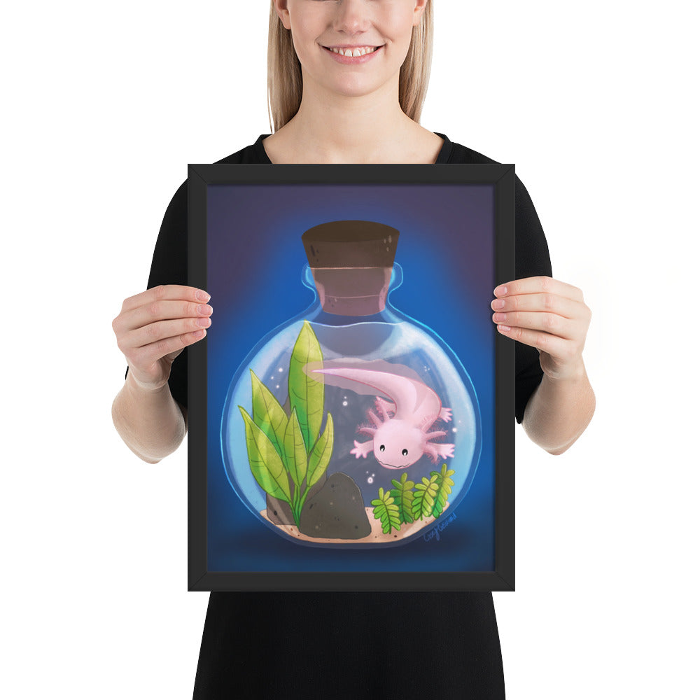 Axolotl in Jar Framed matte paper poster