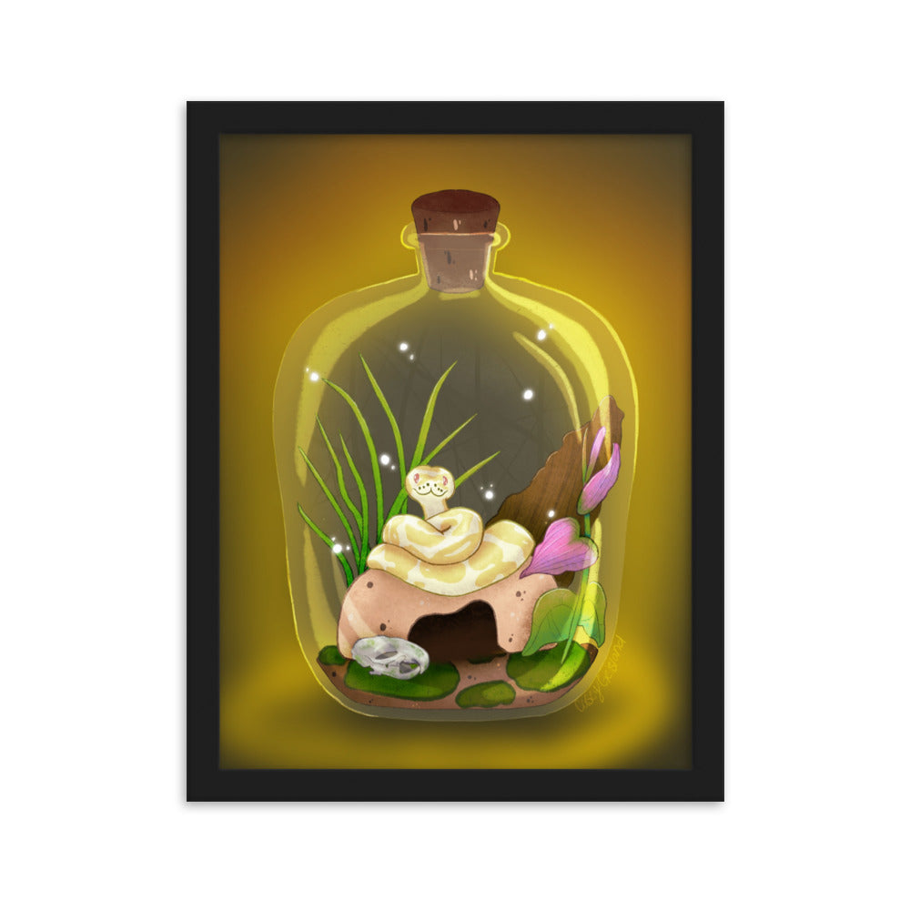 Ball Python in Jar Framed matte paper poster
