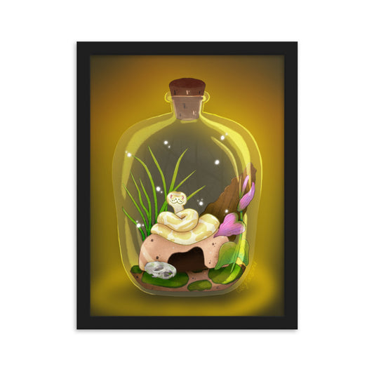 Ball Python in Jar Framed matte paper poster