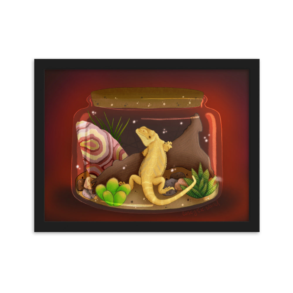 Bearded Dragon in Jar Framed matte paper poster