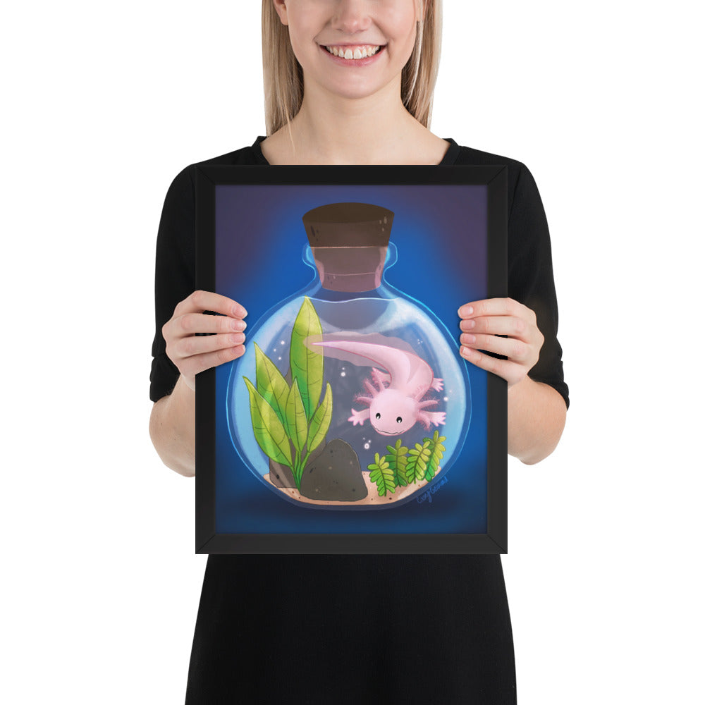Axolotl in Jar Framed poster