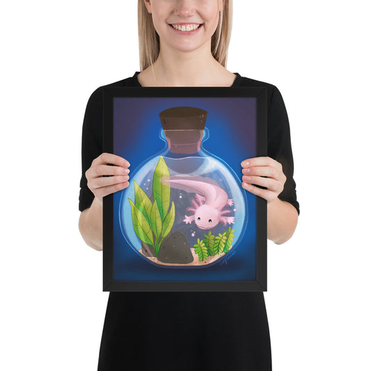 Axolotl in Jar Framed poster