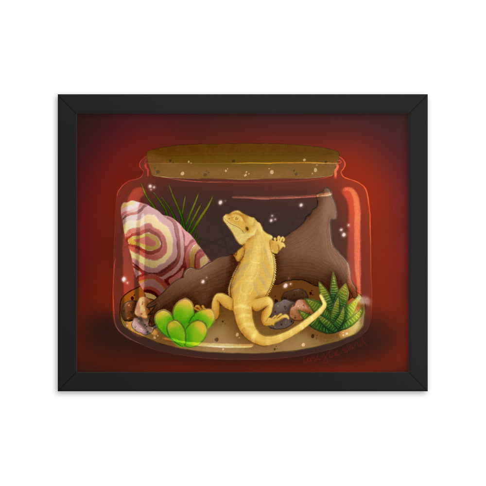 Bearded Dragon in Jar Framed poster