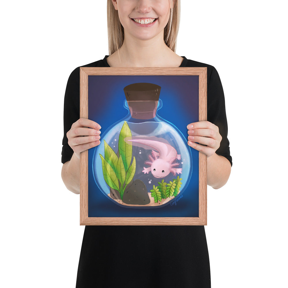 Axolotl in Jar Framed poster