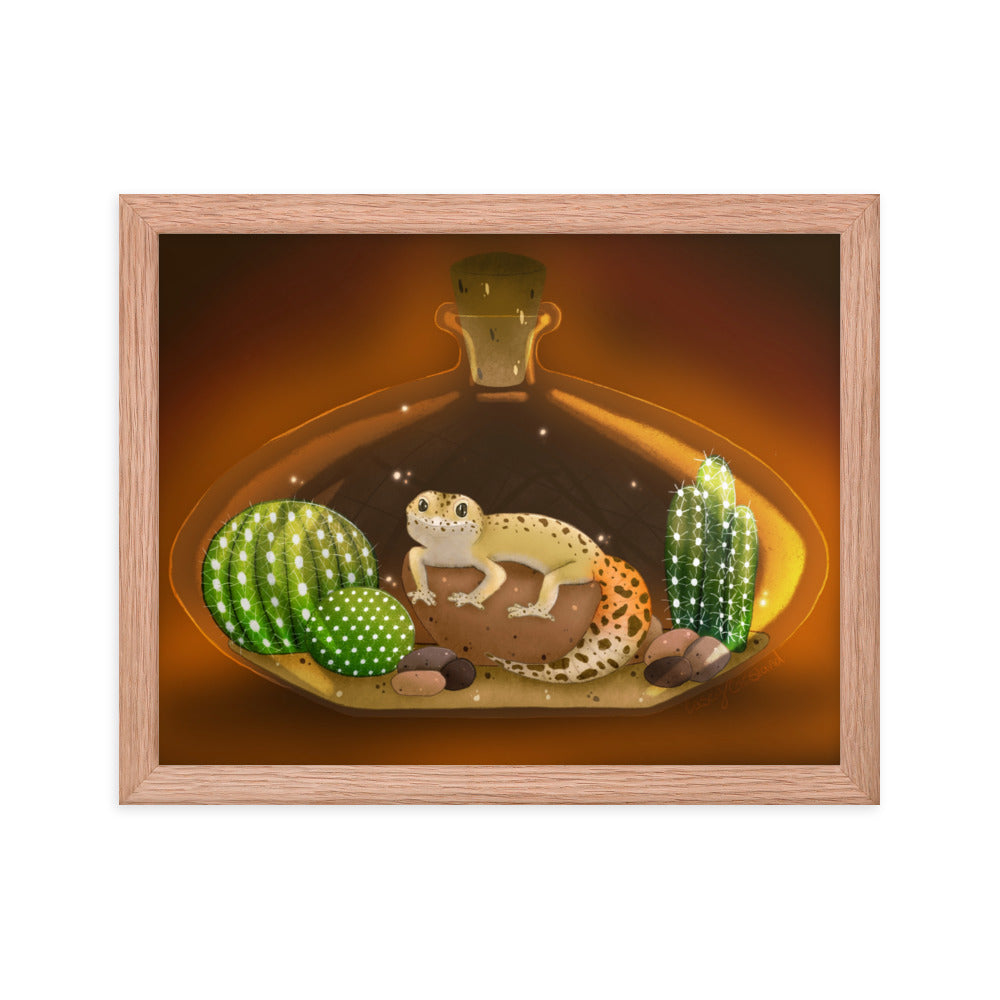 Leopard Gecko in Jar Framed poster