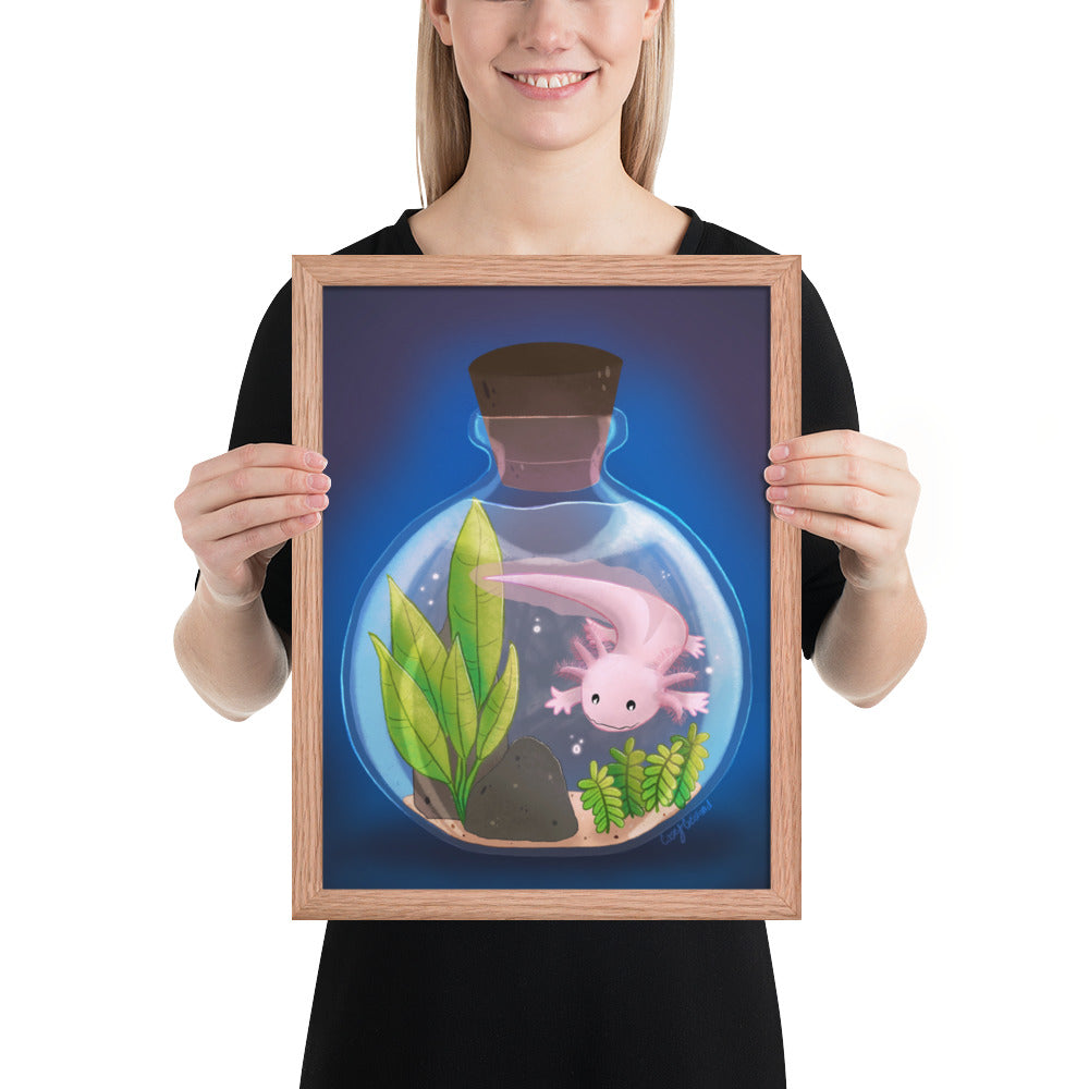 Axolotl in Jar Framed poster