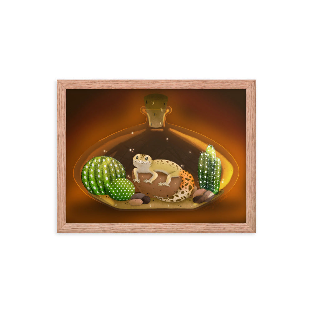 Leopard Gecko in Jar Framed poster
