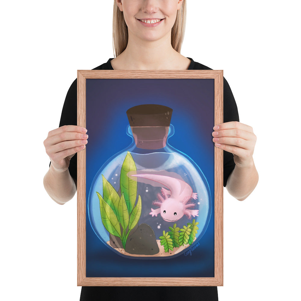 Axolotl in Jar Framed poster