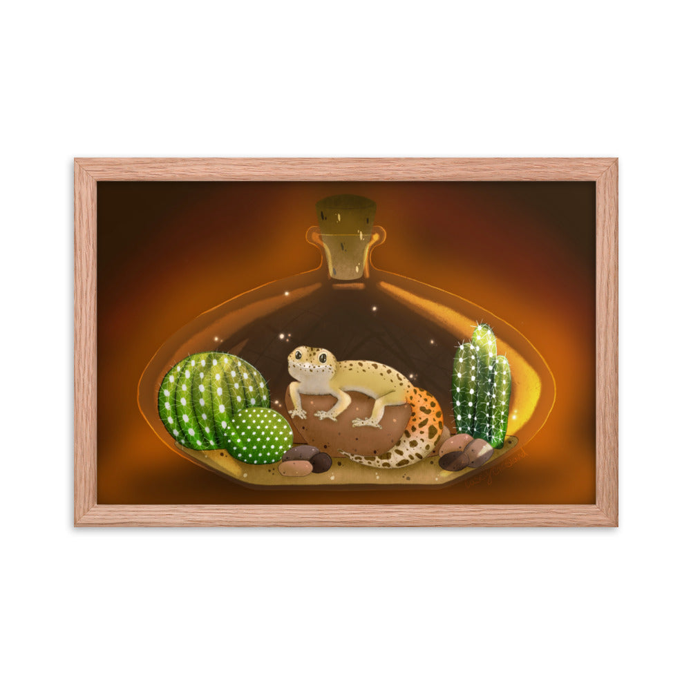 Leopard Gecko in Jar Framed poster
