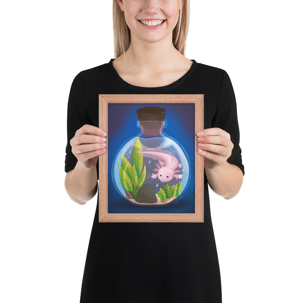 Axolotl in Jar Framed poster