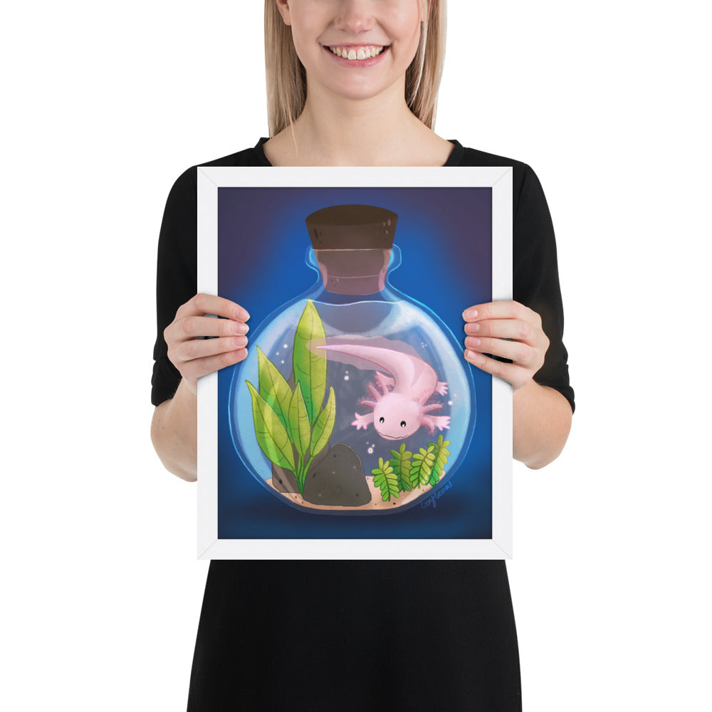 Axolotl in Jar Framed poster