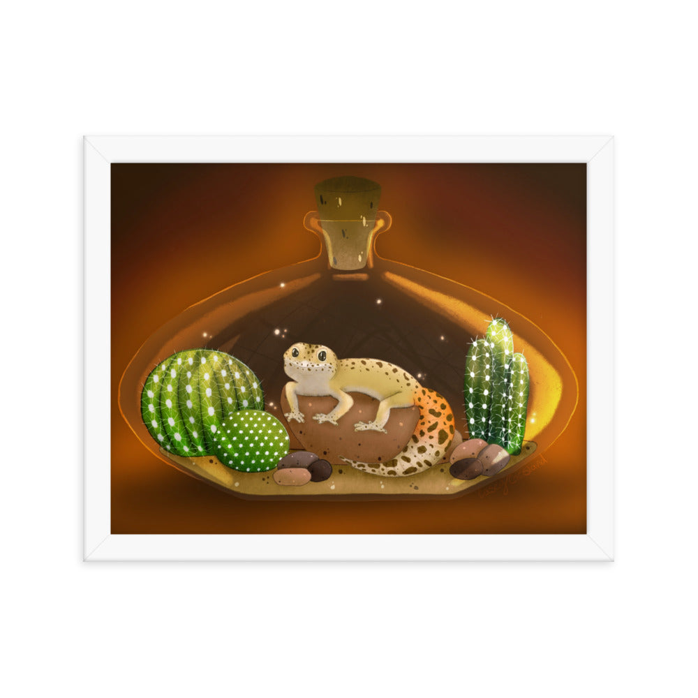 Leopard Gecko in Jar Framed poster