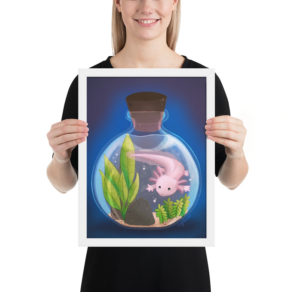 Axolotl in Jar Framed poster