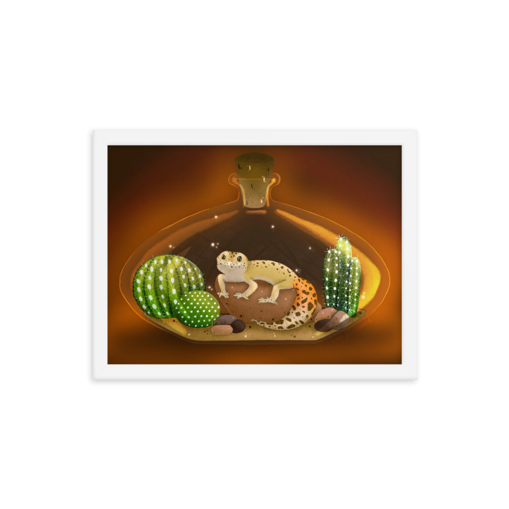 Leopard Gecko in Jar Framed poster
