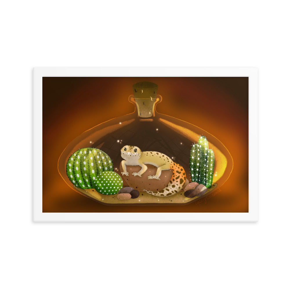 Leopard Gecko in Jar Framed poster