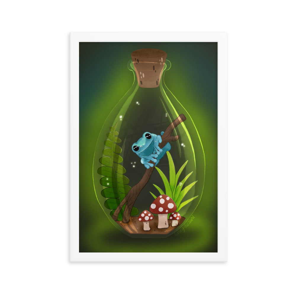 Frog in Jar Framed poster