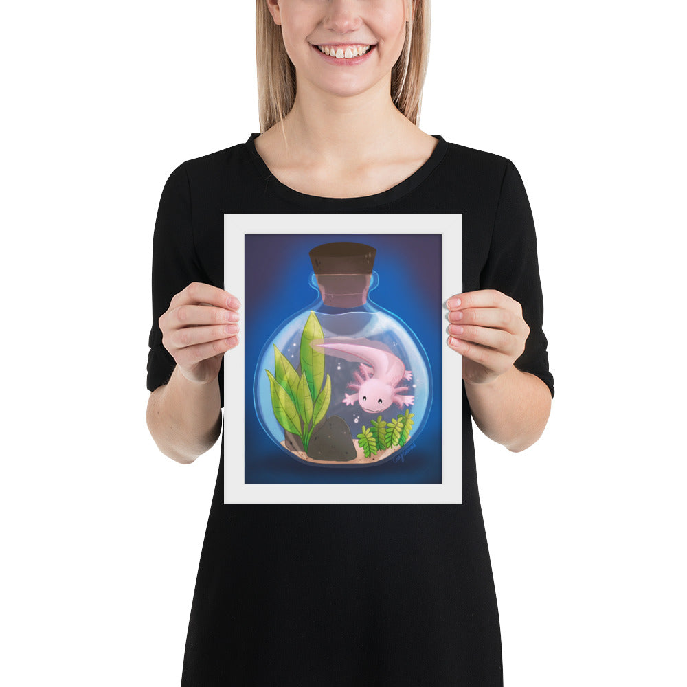 Axolotl in Jar Framed poster