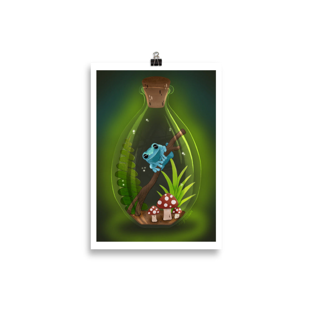 Frog in Jar Poster with border