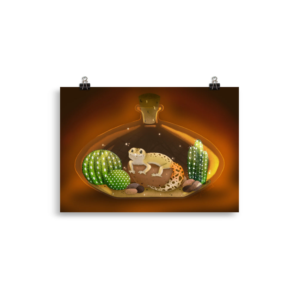 Leopard Gecko in Jar Poster