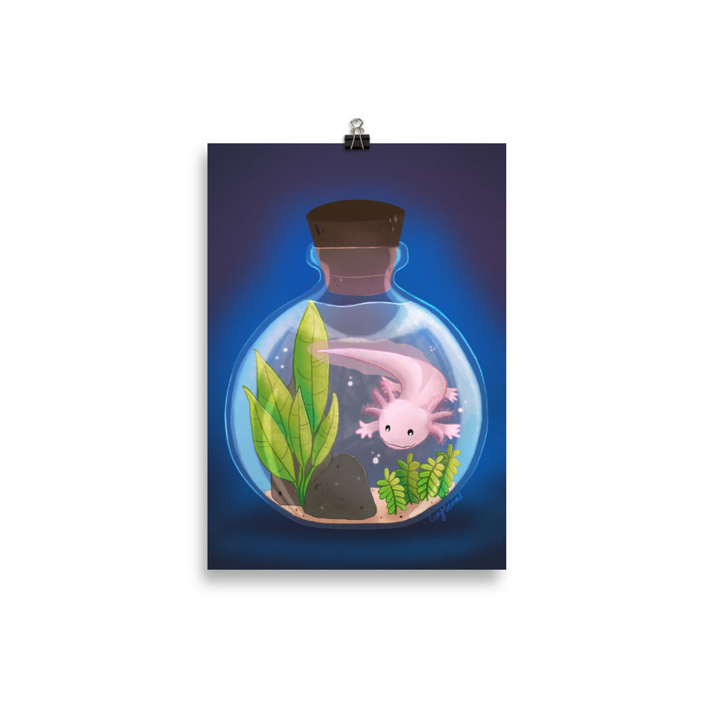 Axolotl in Jar Poster