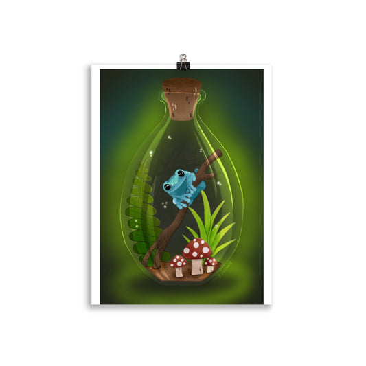 Frog in Jar Poster with border