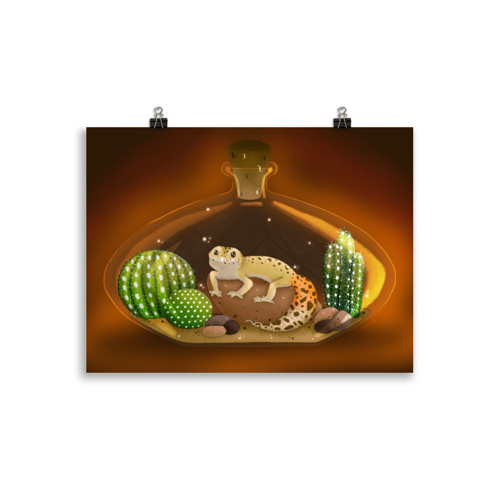 Leopard Gecko in Jar Poster