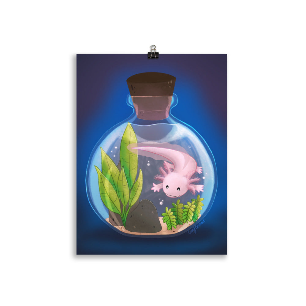 Axolotl in Jar Poster