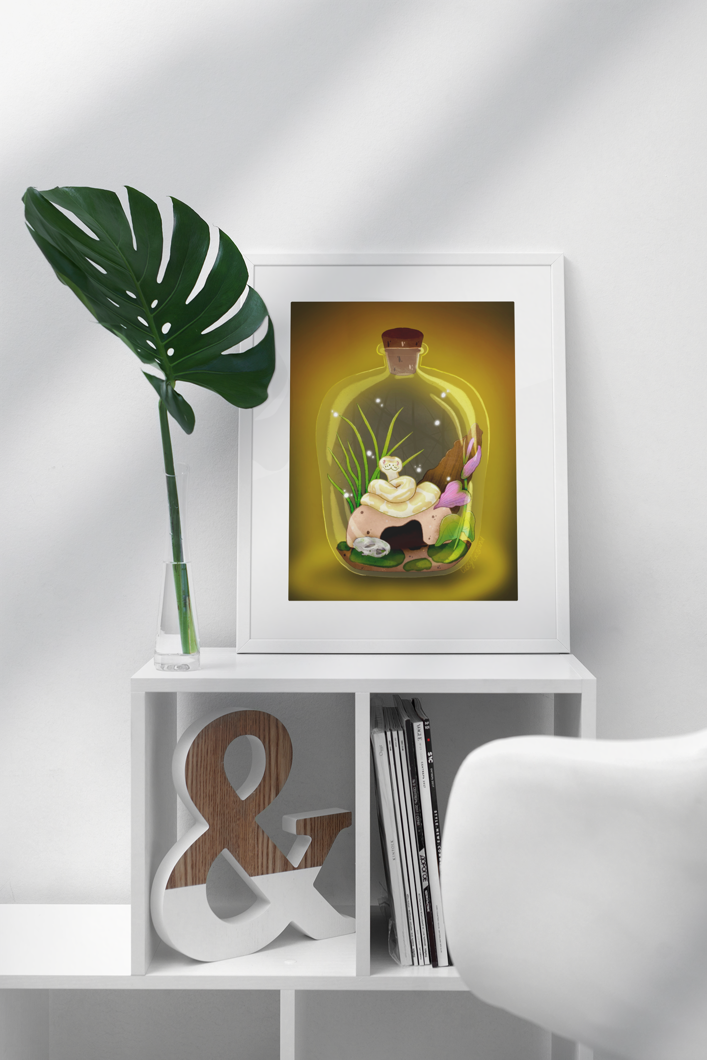 Ball Python in Jar Framed poster