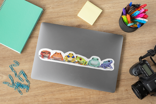 Rainbow Frogs Kiss-Cut Vinyl Decals