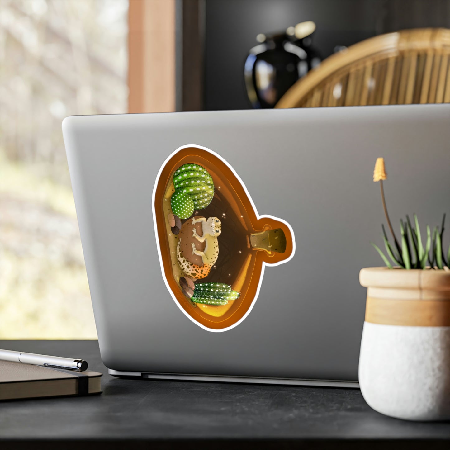 Leopard Gecko in Jar Kiss-Cut Vinyl Decals