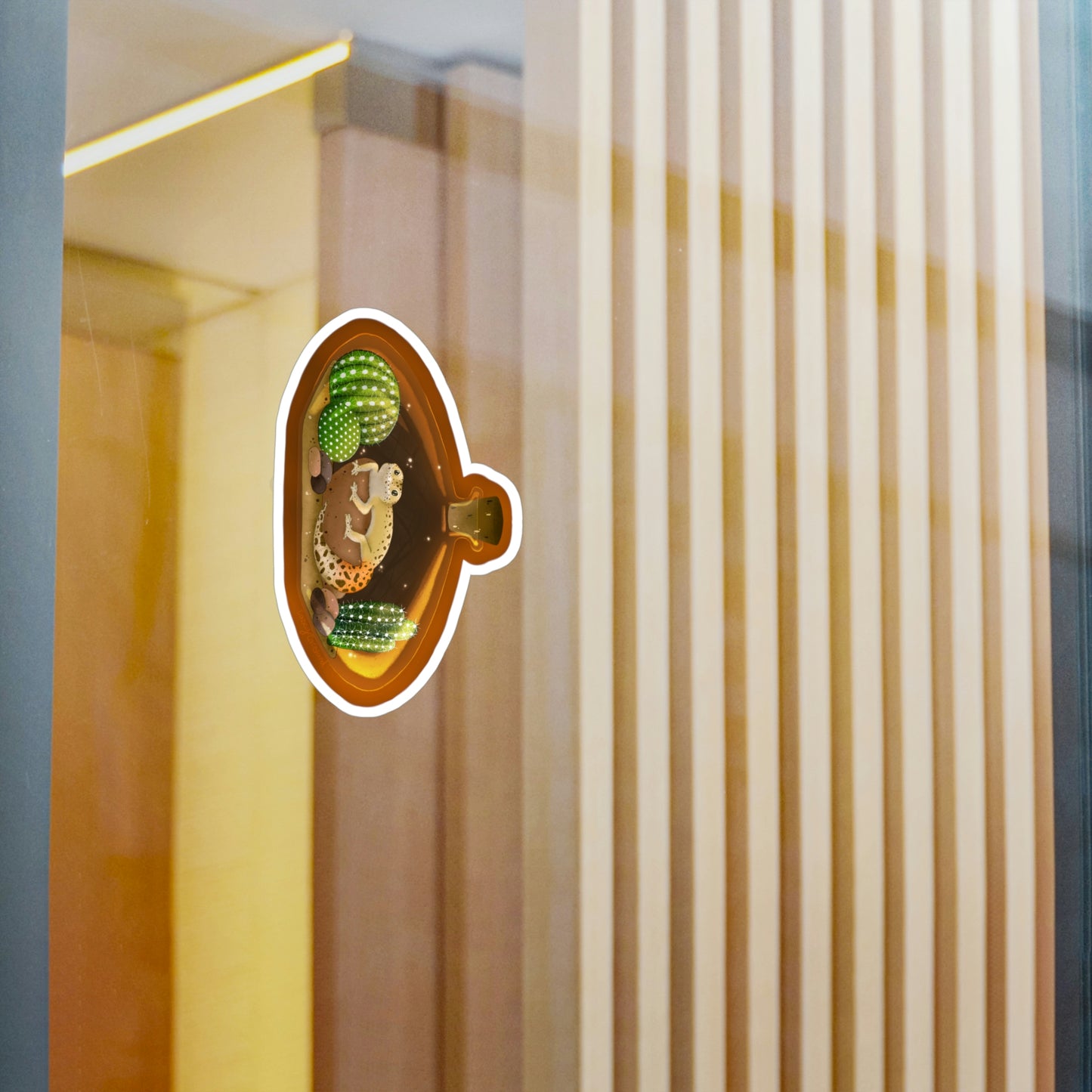 Leopard Gecko in Jar Kiss-Cut Vinyl Decals