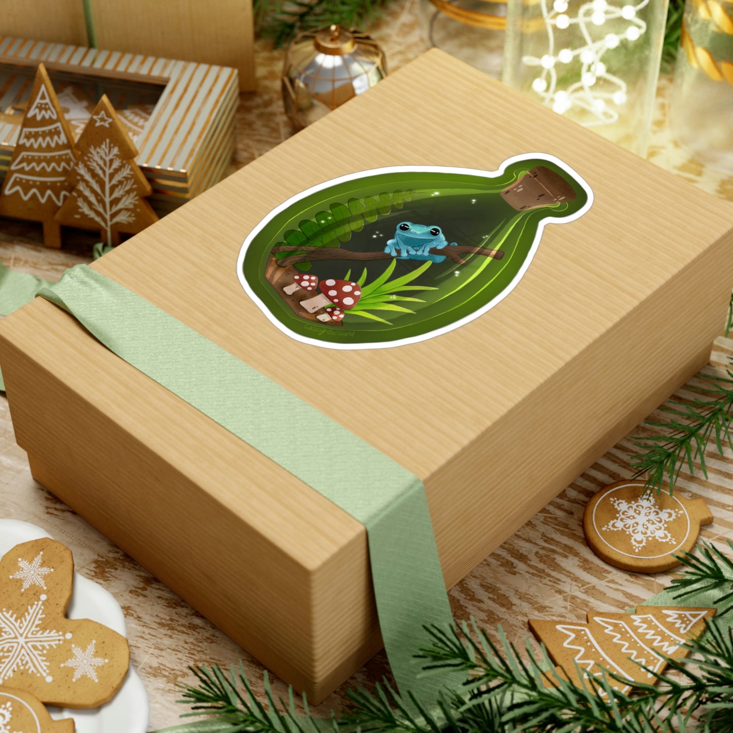 Frog in Jar Kiss-Cut Vinyl Decals