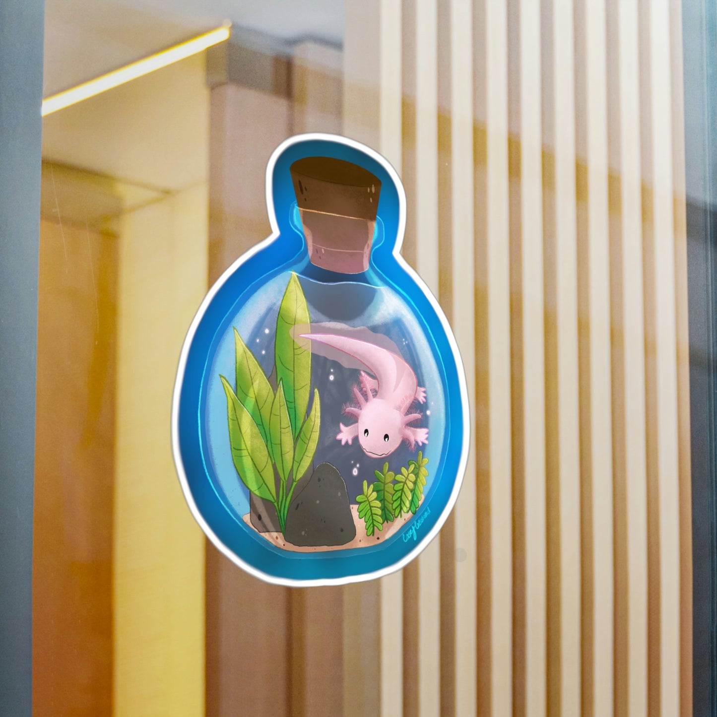 Axolotl in Jar Kiss-Cut Vinyl Decals