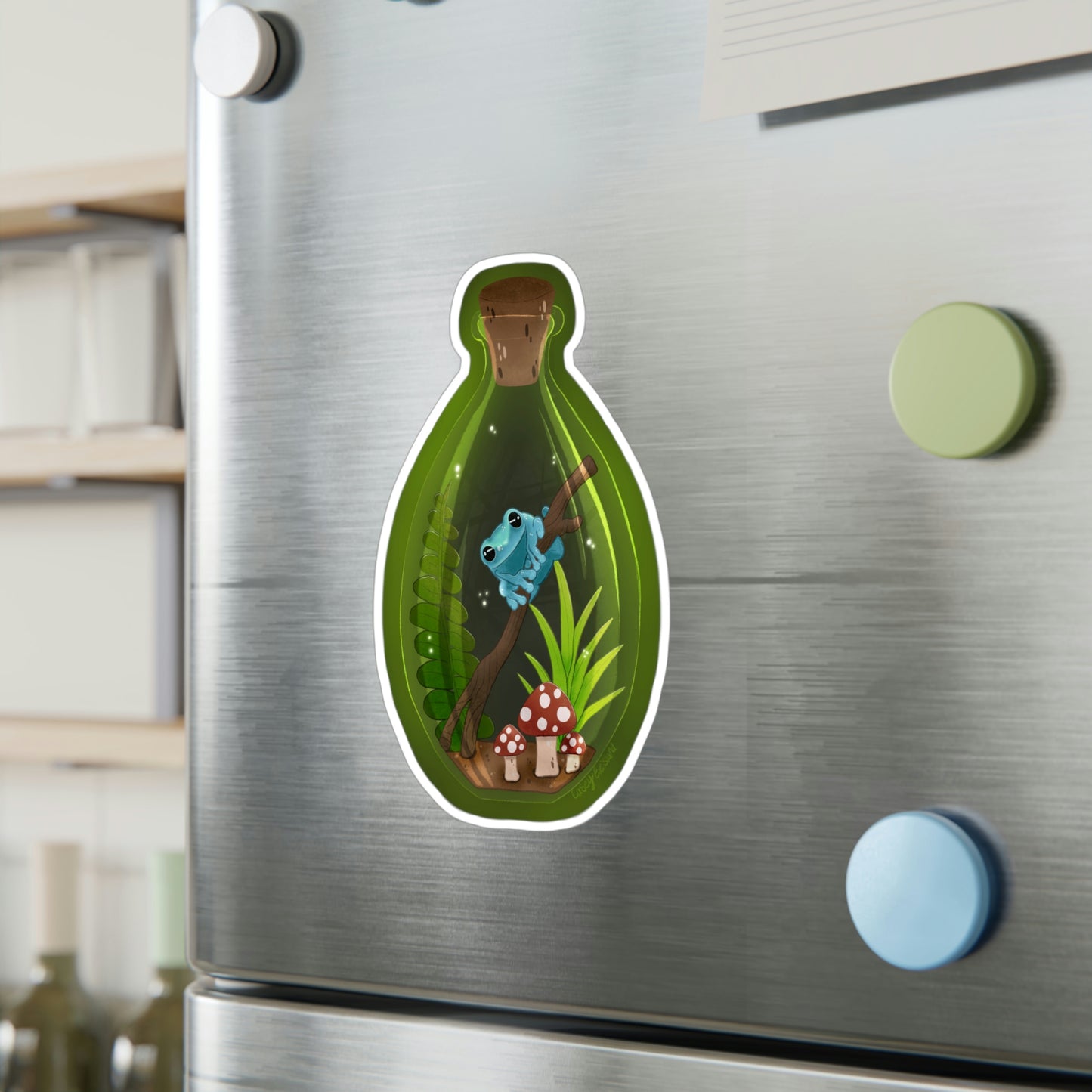 Frog in Jar Kiss-Cut Vinyl Decals