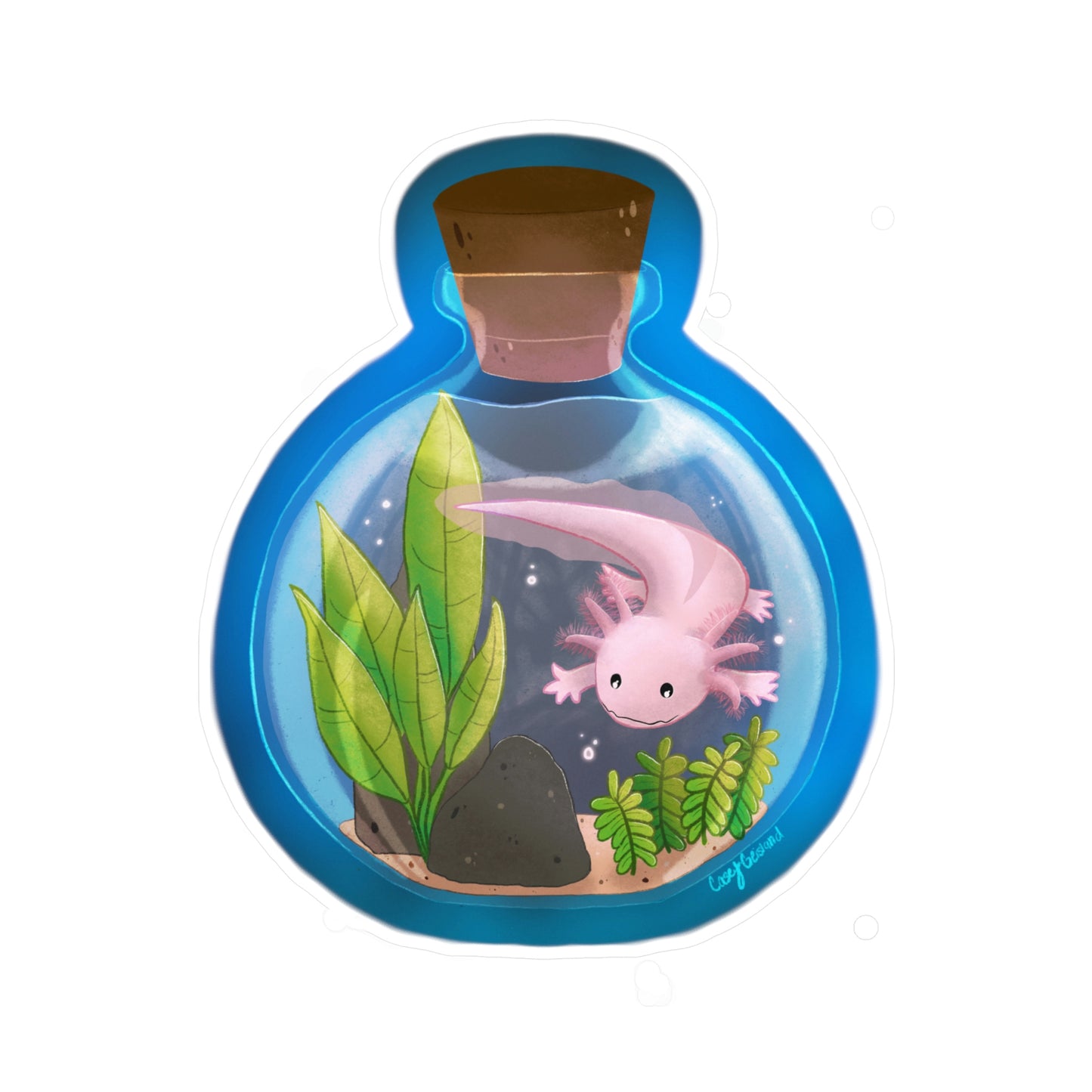 Axolotl in Jar Kiss-Cut Vinyl Decals